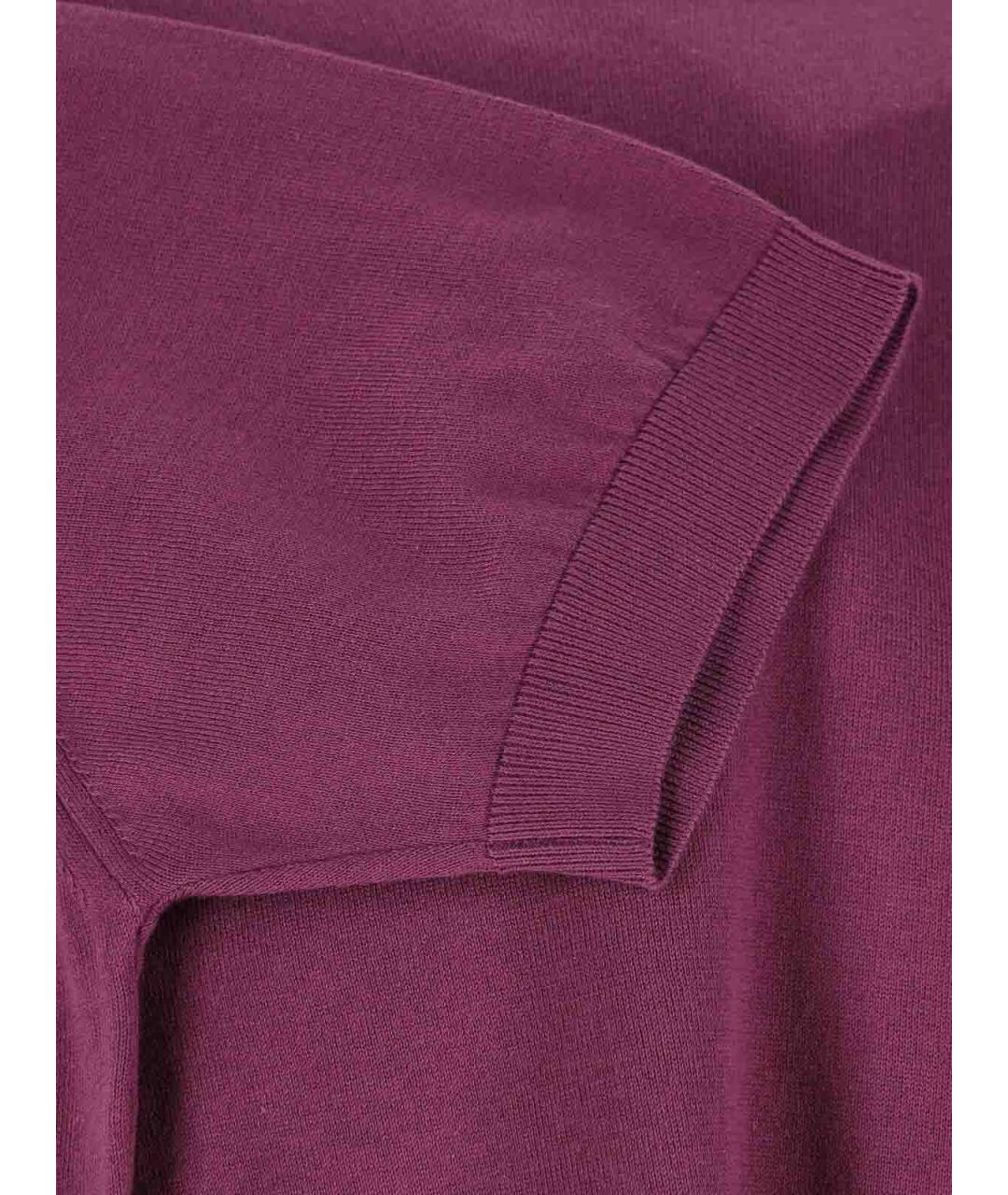 JOHN SMEDLEY Бордовая хлопковая футболка, фото 3