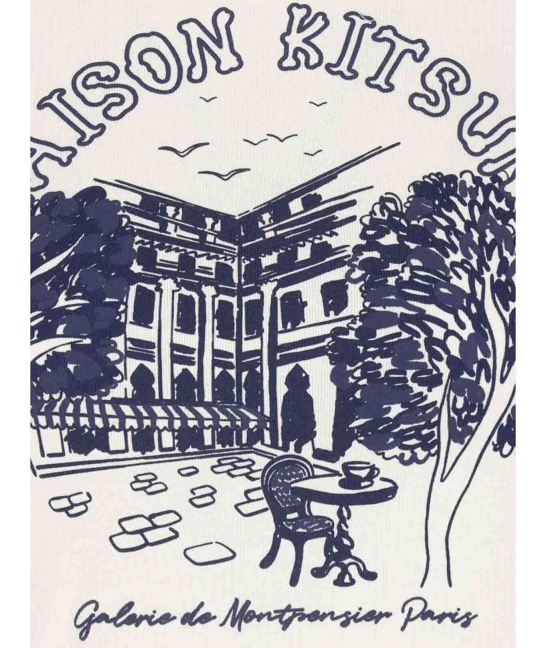 MAISON KITSUNE Бежевая хлопковая футболка, фото 3