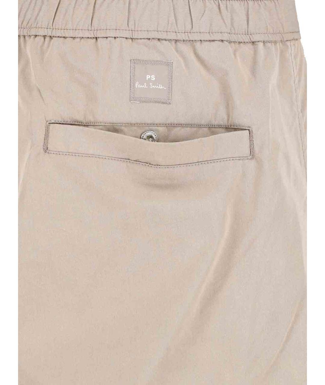 PAUL SMITH Бежевые хлопковые повседневные брюки, фото 4