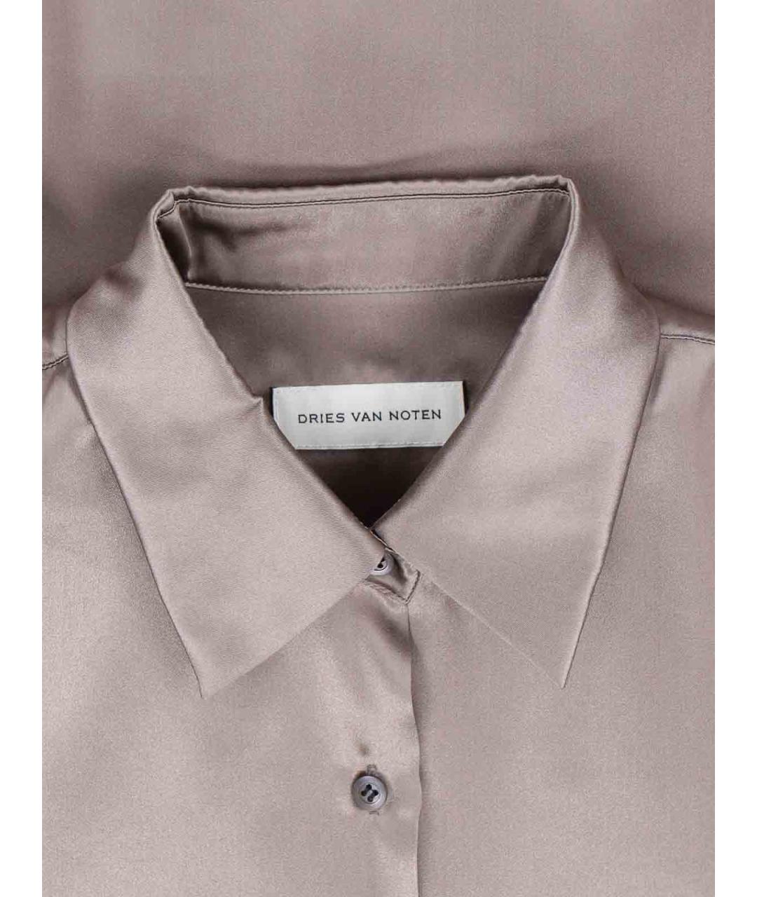 DRIES VAN NOTEN Бежевая шелковая рубашка, фото 3