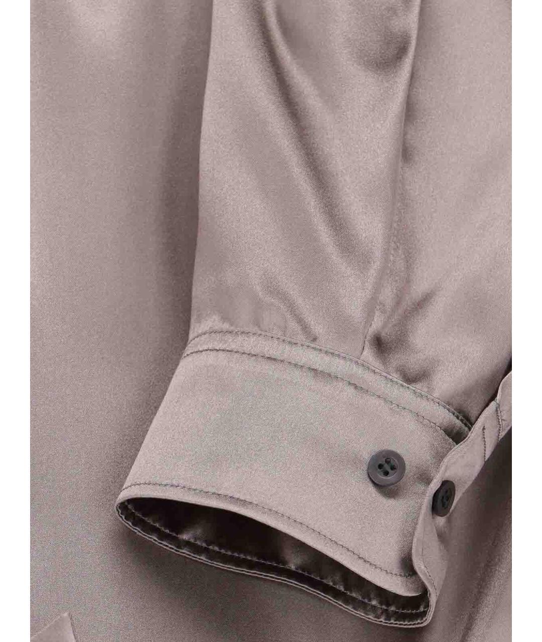 DRIES VAN NOTEN Бежевая шелковая рубашка, фото 4