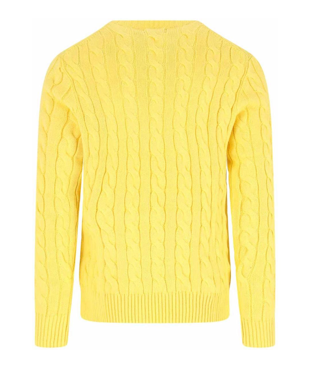 POLO RALPH LAUREN Желтый хлопковый джемпер / свитер, фото 2