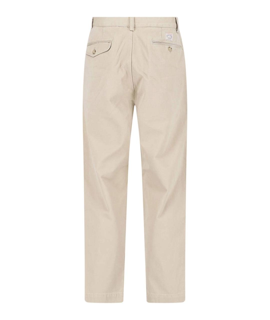 POLO RALPH LAUREN Бежевые хлопковые повседневные брюки, фото 2