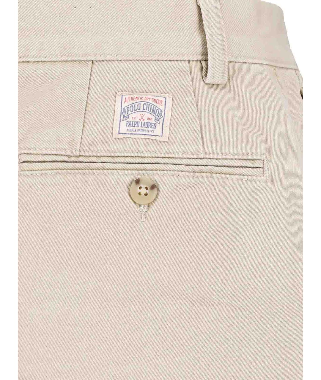 POLO RALPH LAUREN Бежевые хлопковые повседневные брюки, фото 4