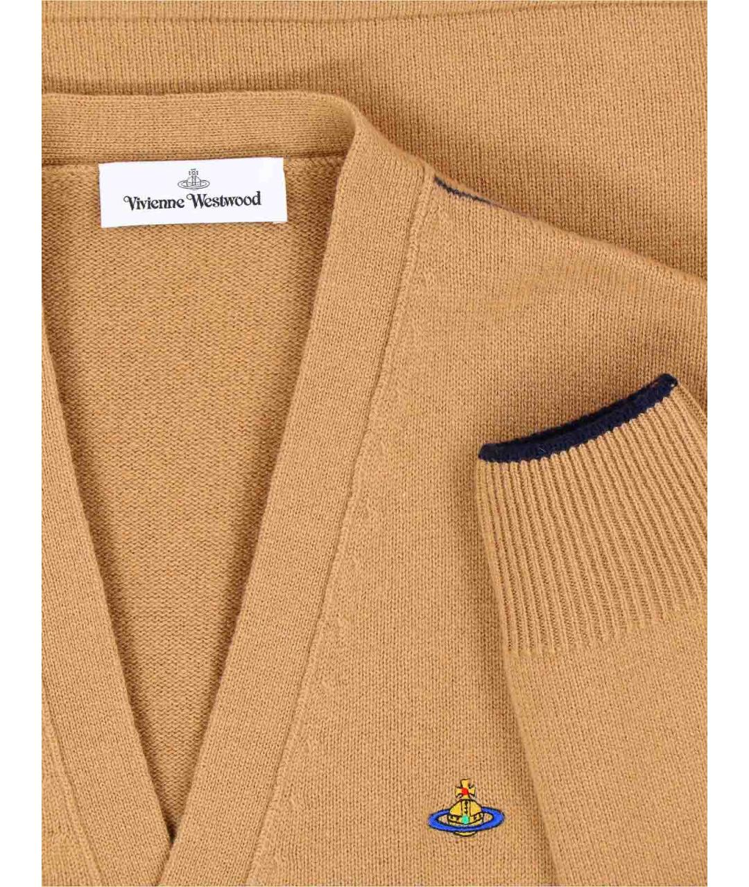 VIVIENNE WESTWOOD Коричневый кашемировый кардиган, фото 3