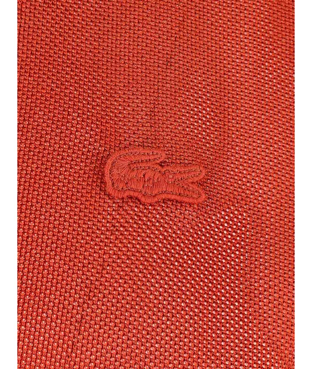 LACOSTE Оранжевое вискозное поло с коротким рукавом, фото 3