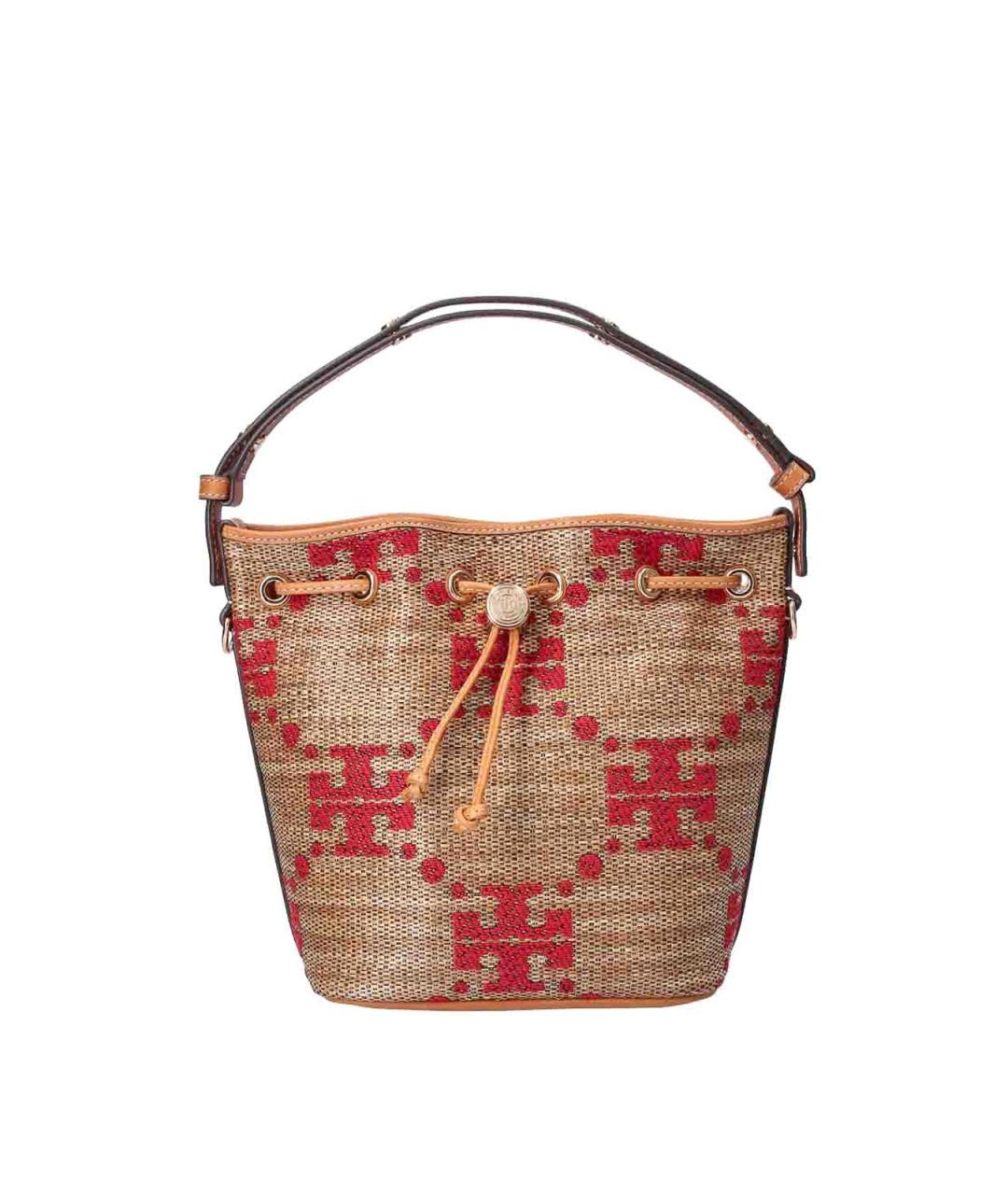 TORY BURCH Коричневая синтетическая сумка через плечо, фото 1