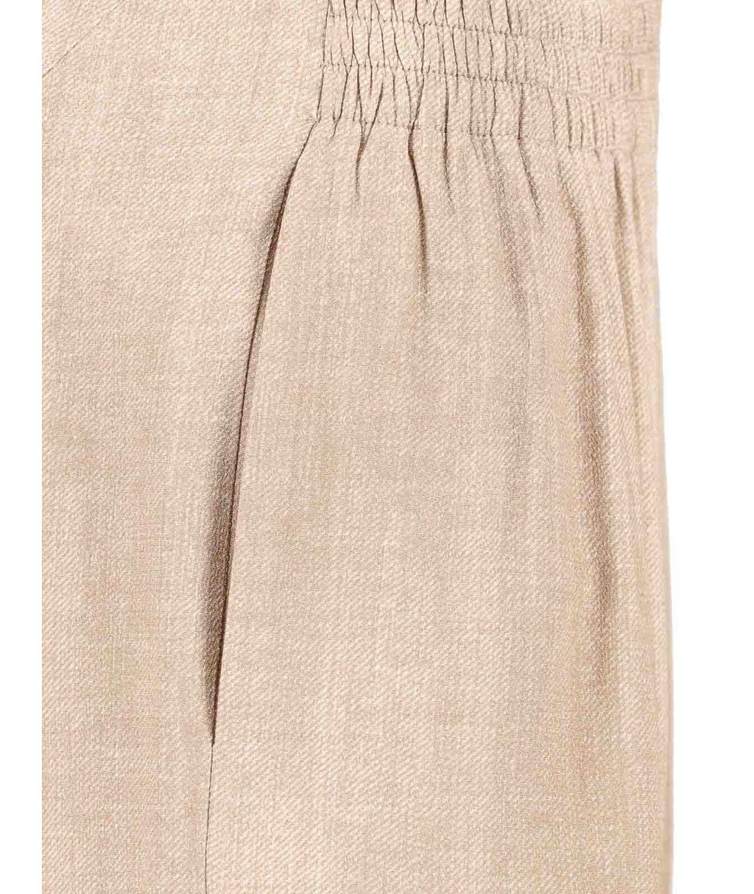 ERMANNO SCERVINO Бежевые вискозные брюки широкие, фото 4