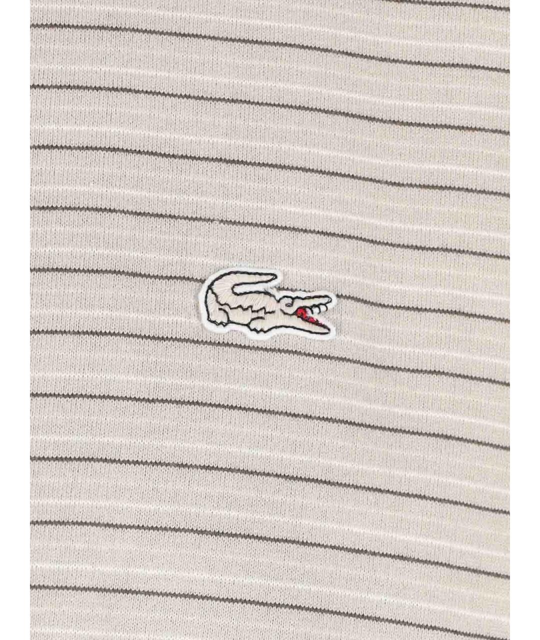 LACOSTE Бежевая хлопковая футболка, фото 3