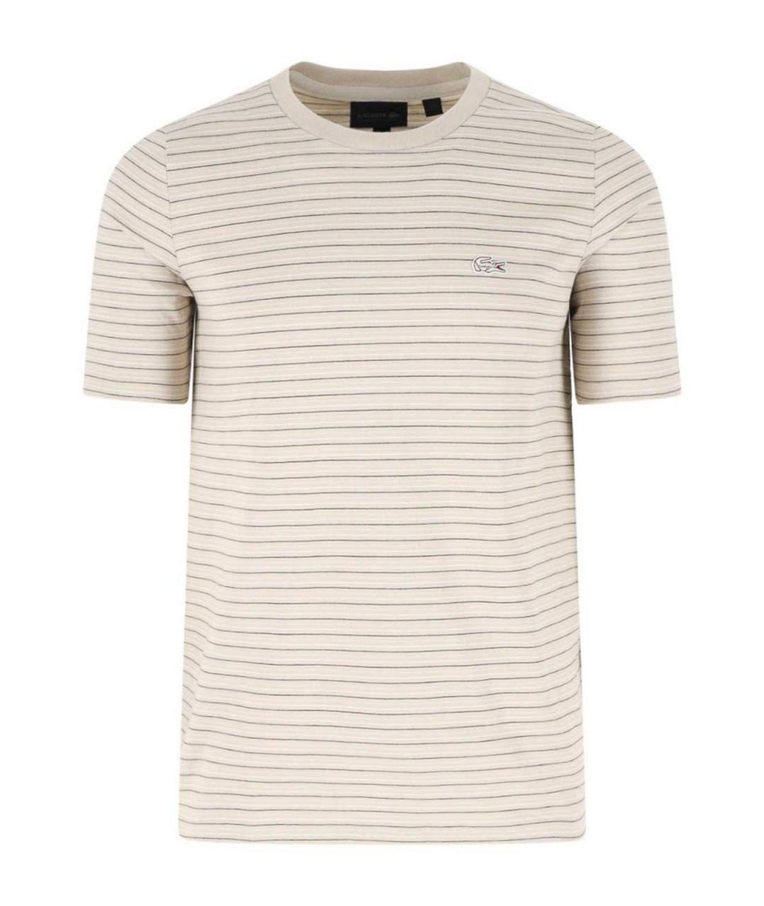 LACOSTE Бежевая хлопковая футболка, фото 1