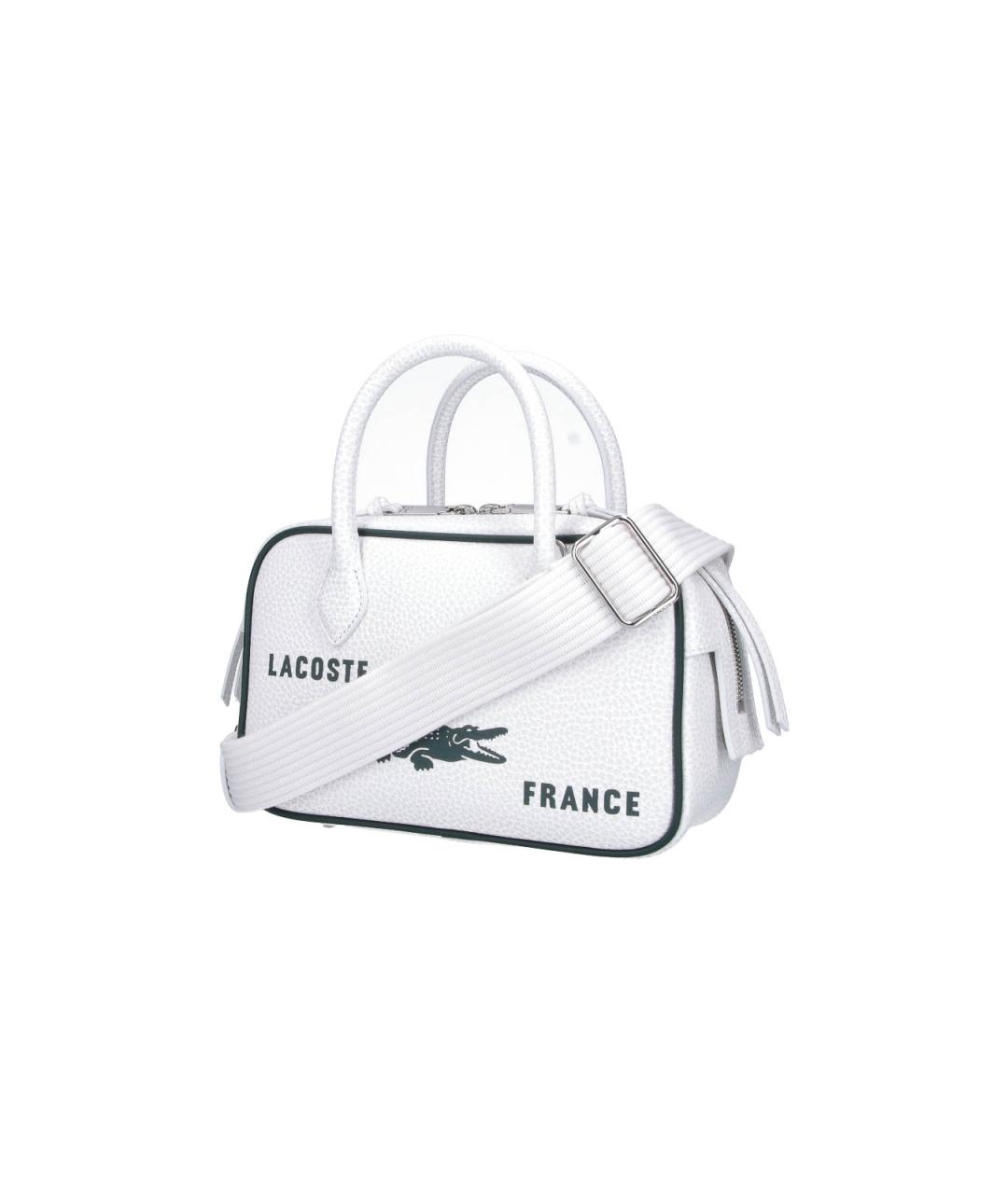 LACOSTE Белая кожаная сумка тоут, фото 2