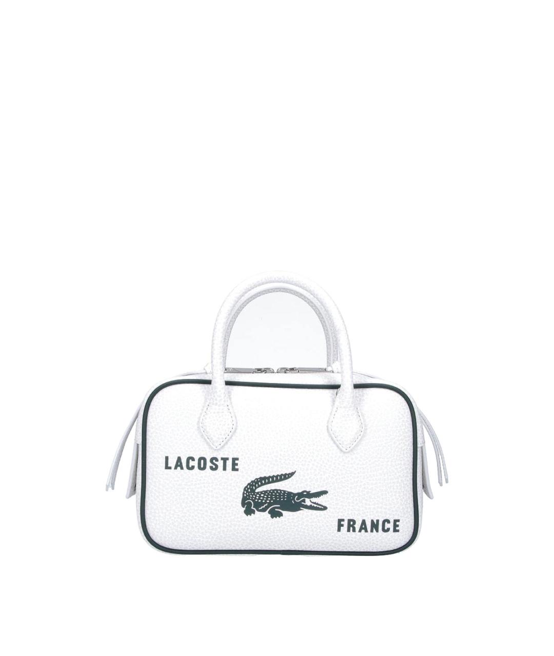 LACOSTE Белая кожаная сумка тоут, фото 1