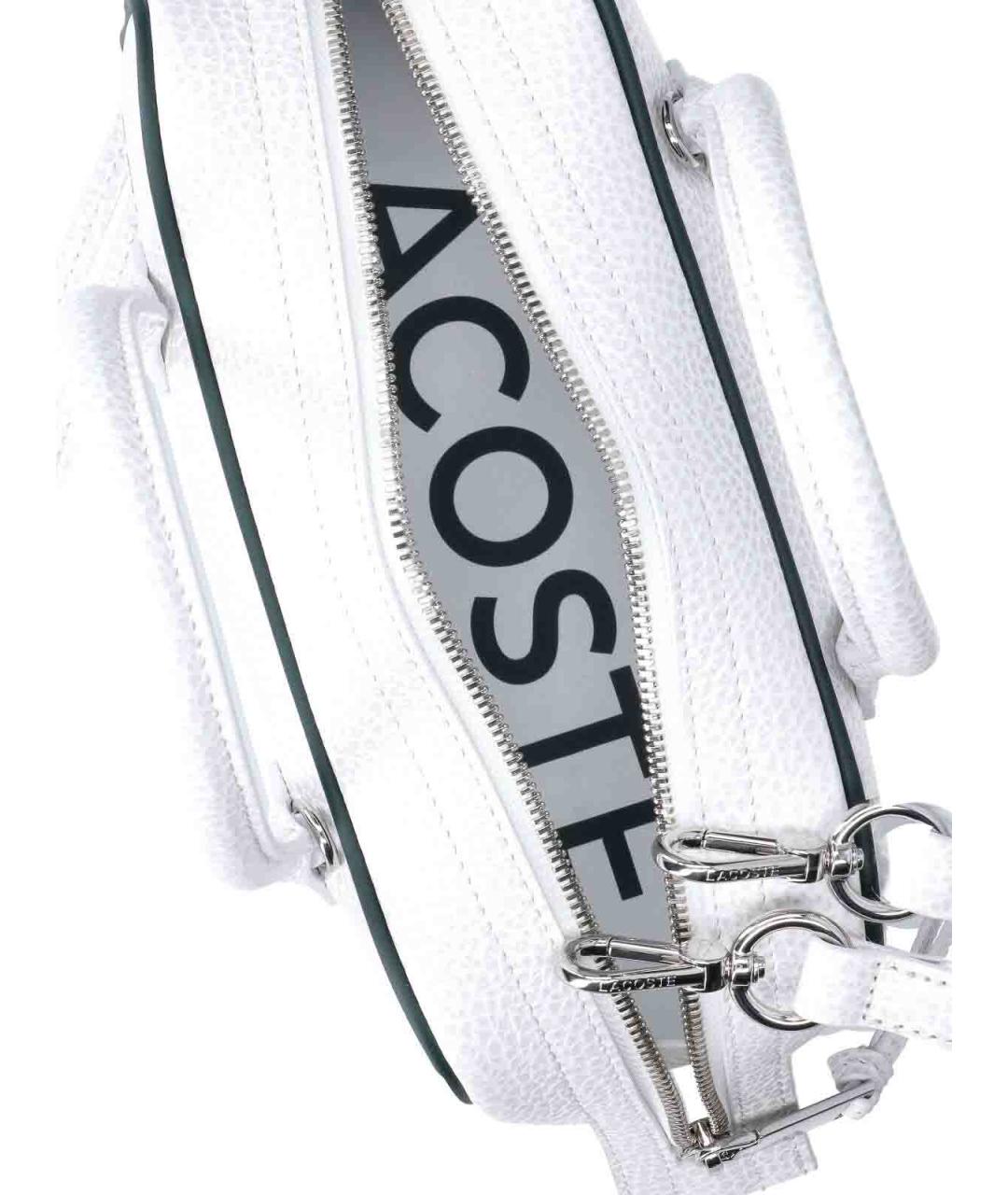 LACOSTE Белая кожаная сумка тоут, фото 4