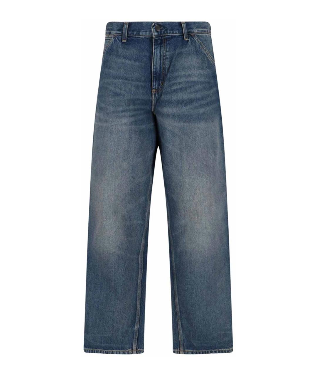 CARHARTT Синие хлопковые прямые джинсы, фото 1