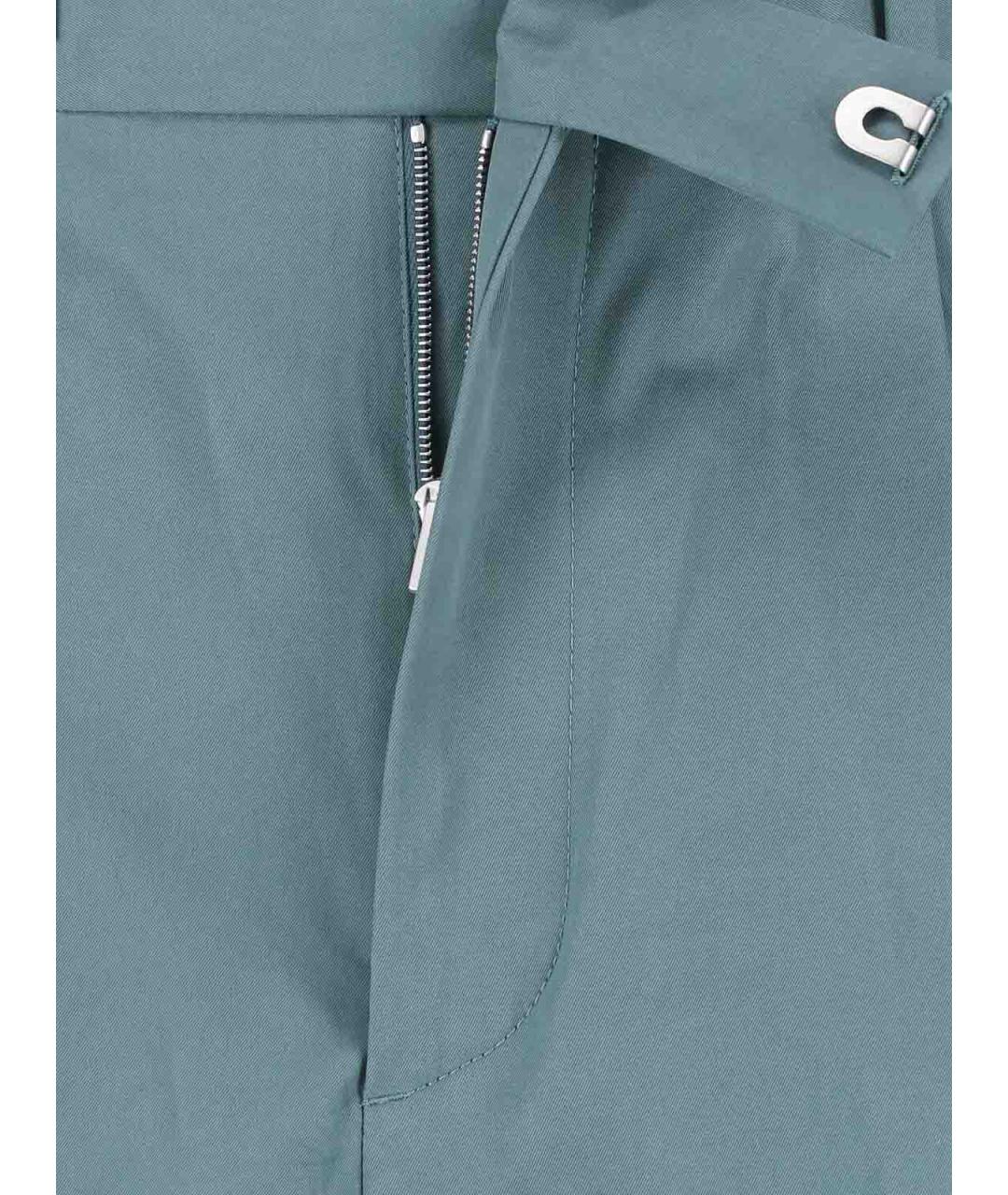 JIL SANDER Синие хлопковые повседневные брюки, фото 4