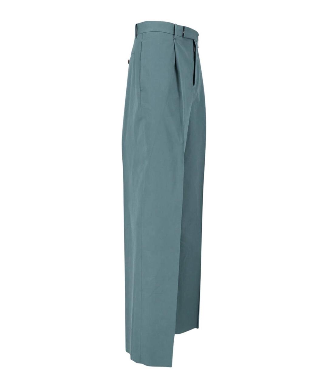 JIL SANDER Синие хлопковые повседневные брюки, фото 3