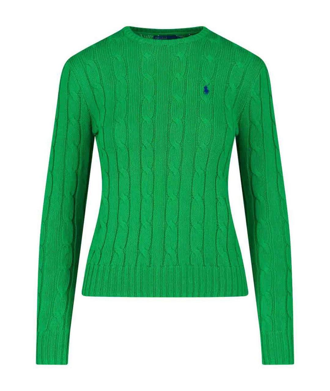 POLO RALPH LAUREN Зеленый хлопковый джемпер / свитер, фото 1