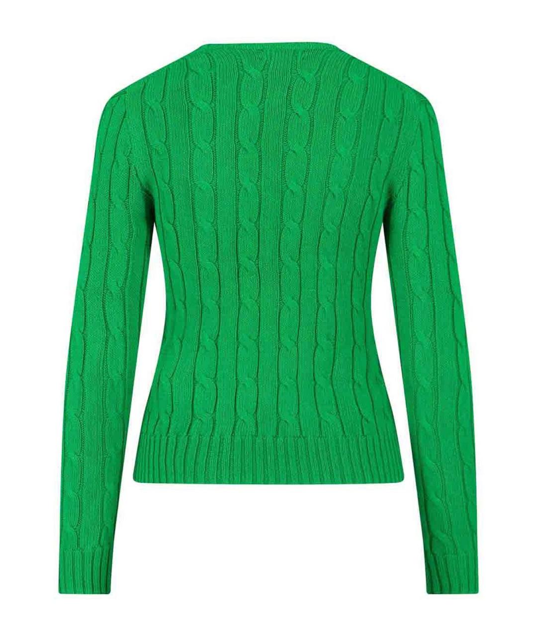 POLO RALPH LAUREN Зеленый хлопковый джемпер / свитер, фото 2
