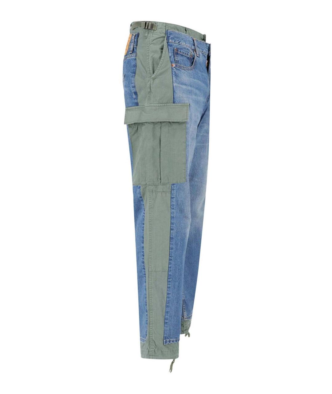 JUNYA WATANABE Синие хлопковые прямые джинсы, фото 3