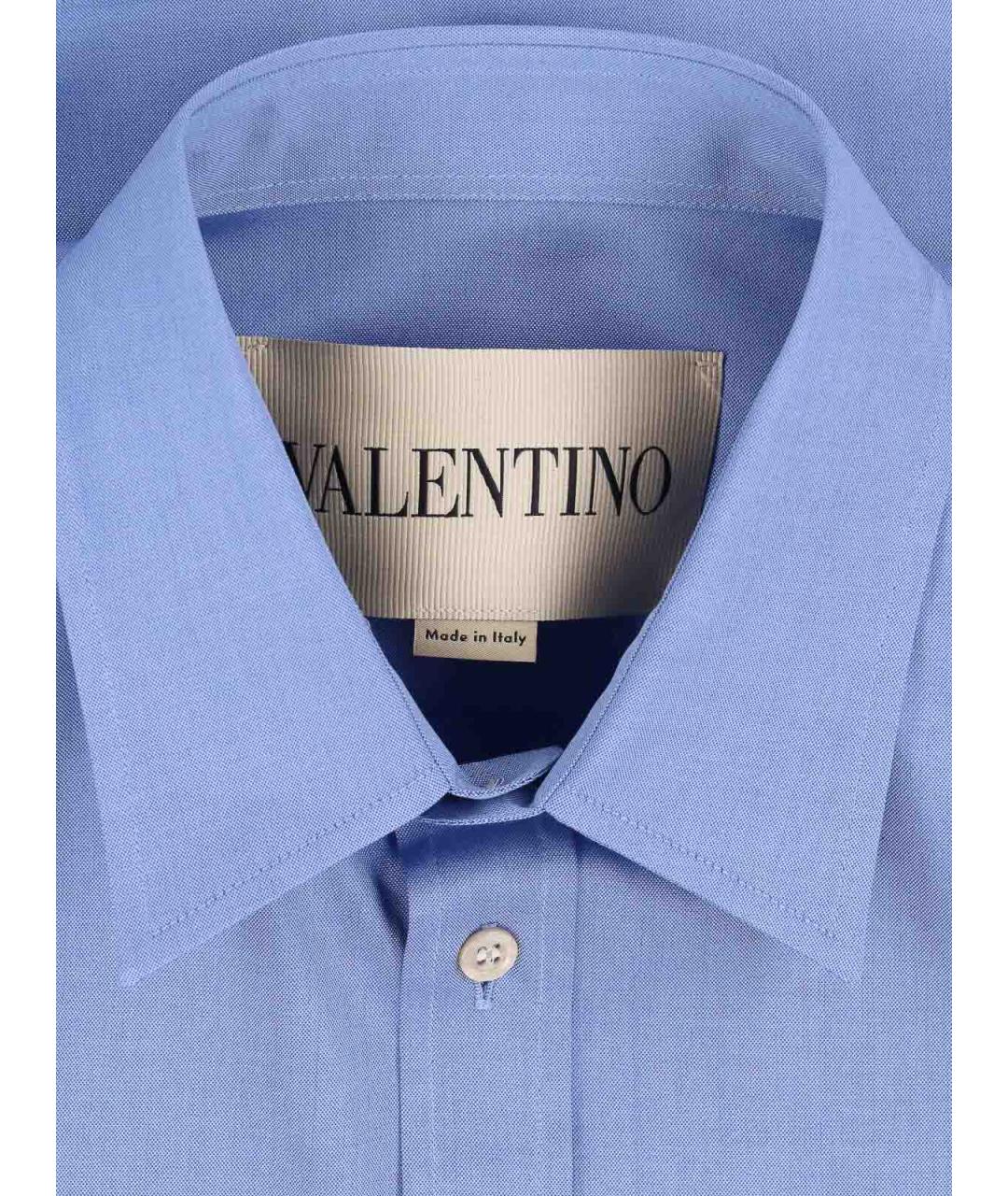 VALENTINO Голубая хлопковая классическая рубашка, фото 3