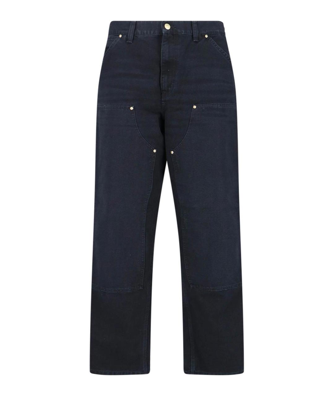 CARHARTT Черные хлопковые прямые джинсы, фото 1