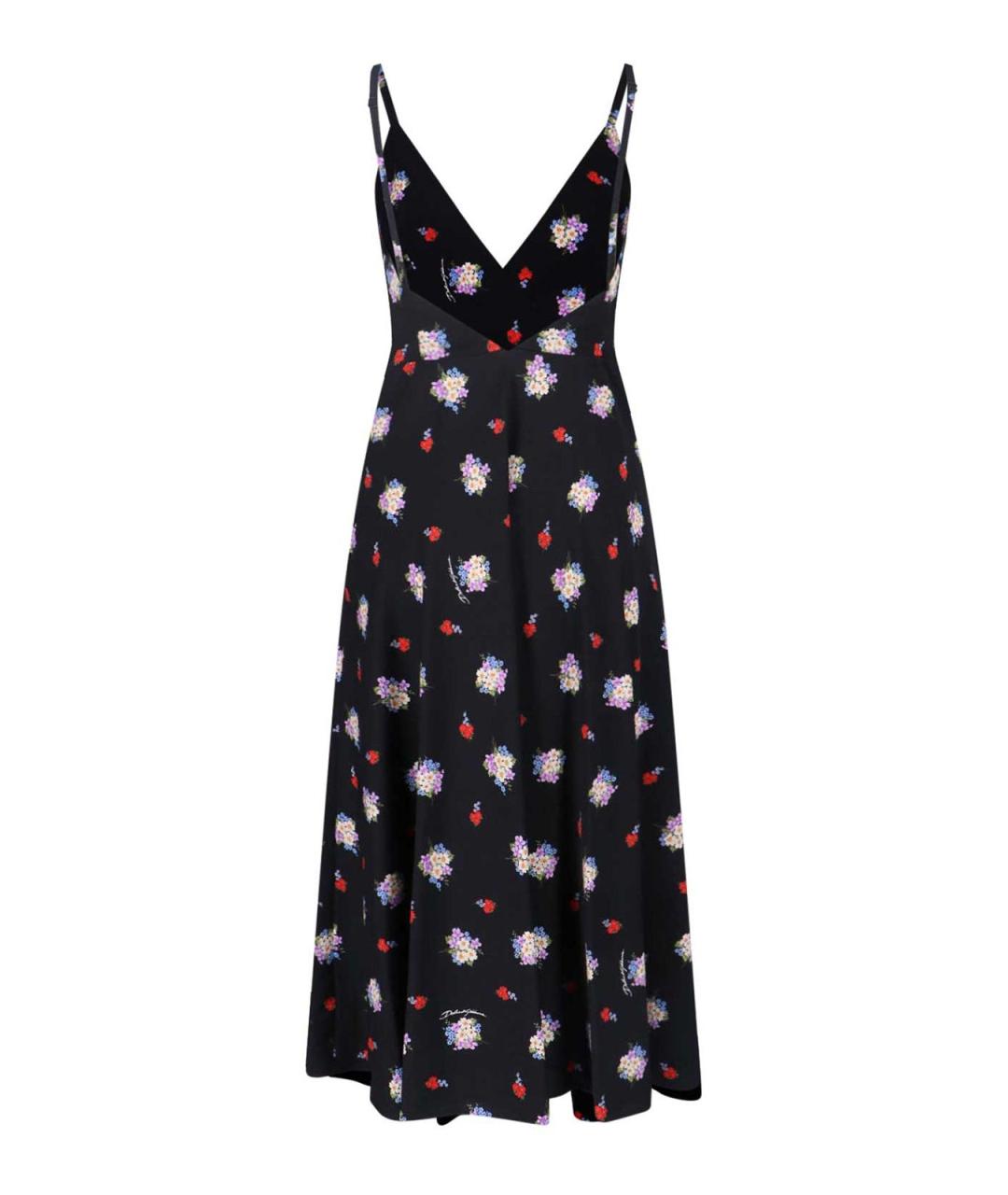 DOLCE&GABBANA Черное шелковое повседневное платье, фото 2