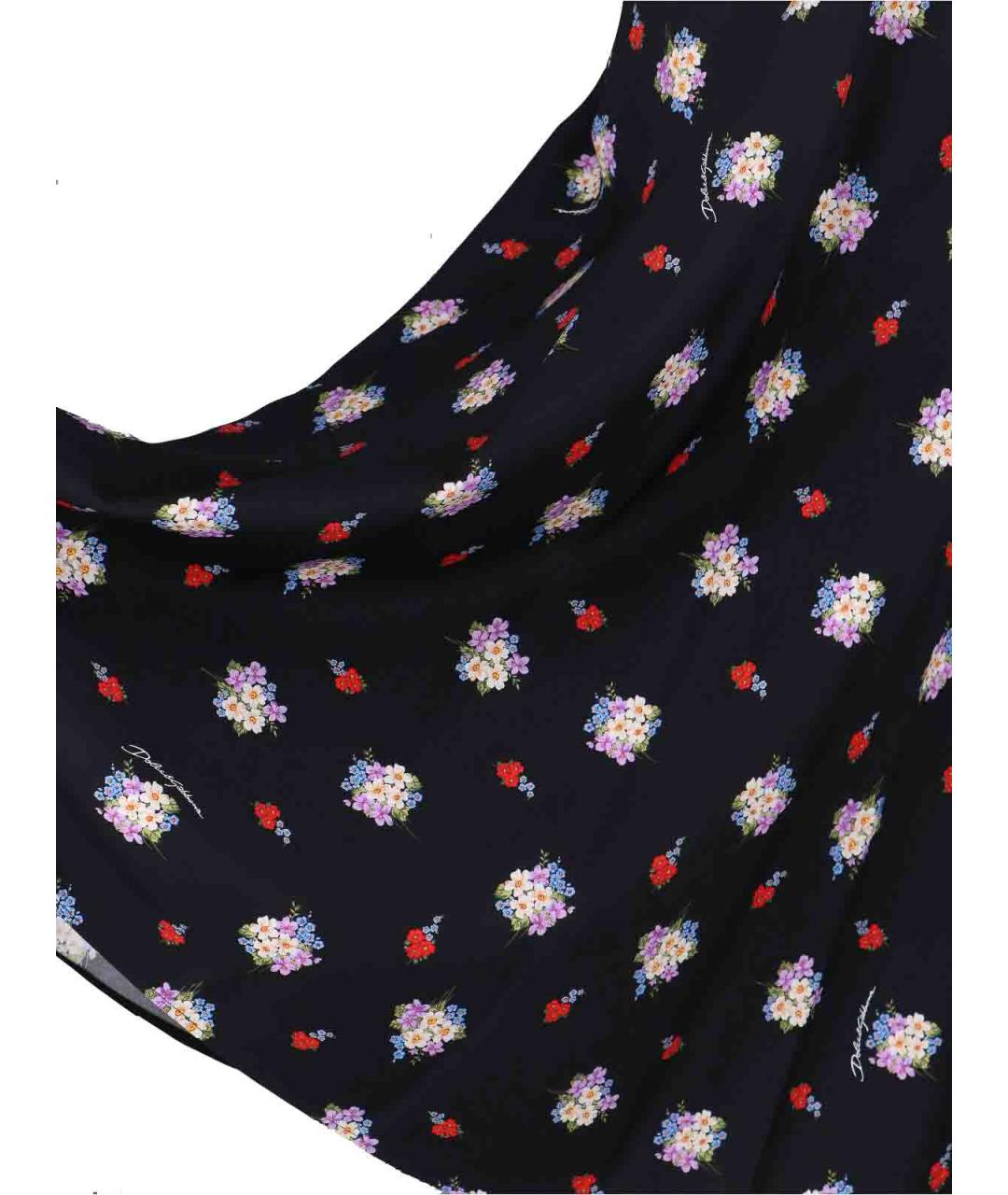 DOLCE&GABBANA Черное шелковое повседневное платье, фото 3