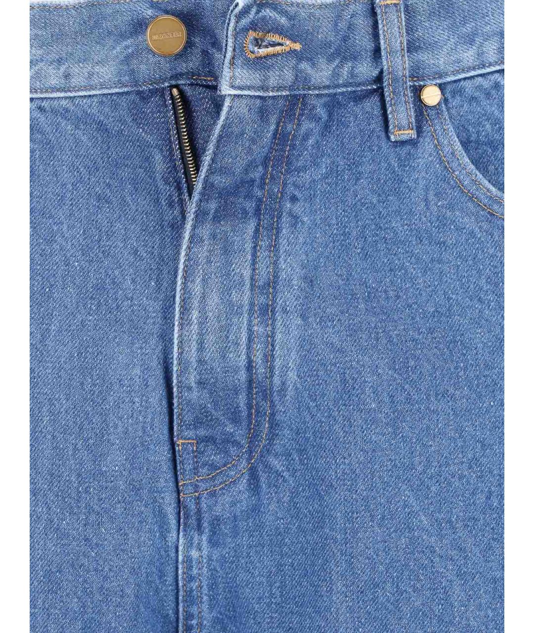 JIL SANDER Синие хлопковые прямые джинсы, фото 4