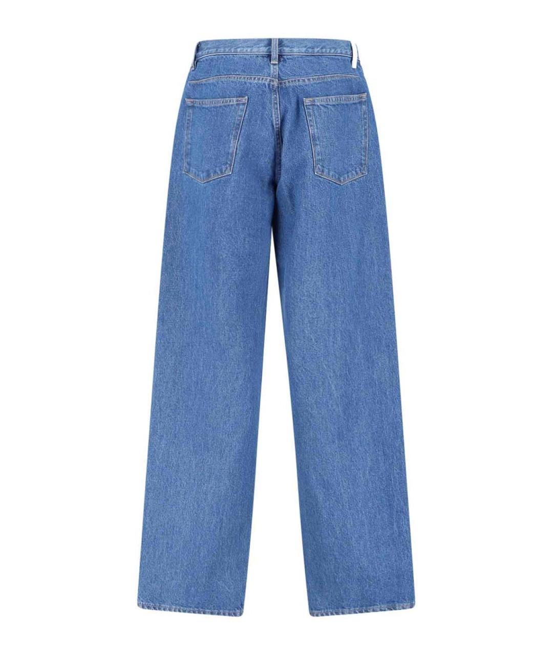 JIL SANDER Синие хлопковые прямые джинсы, фото 2