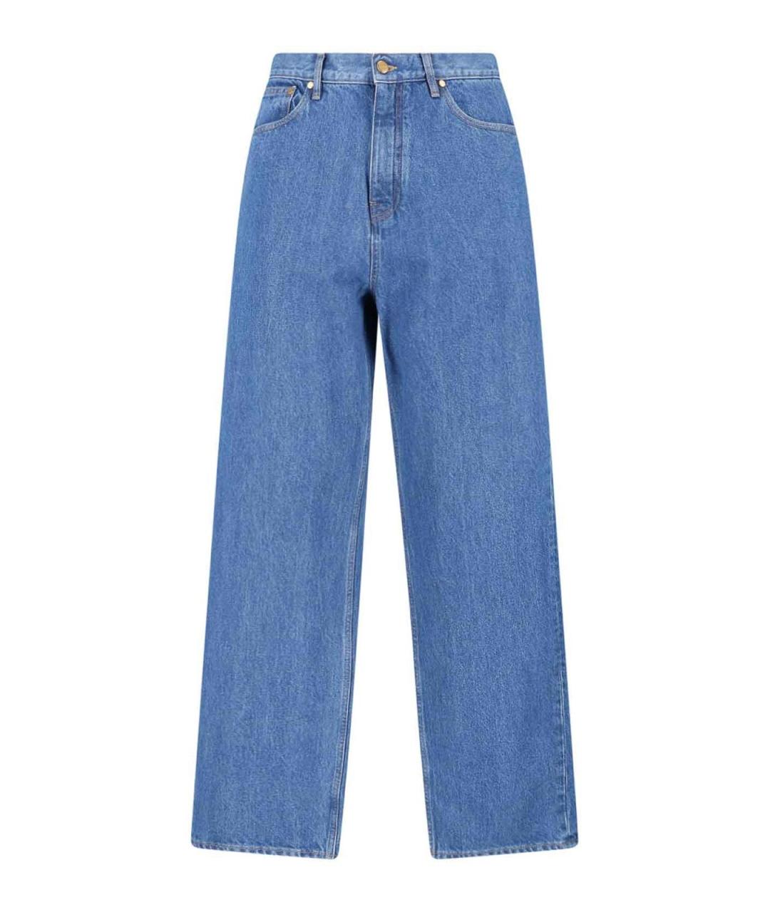 JIL SANDER Синие хлопковые прямые джинсы, фото 1