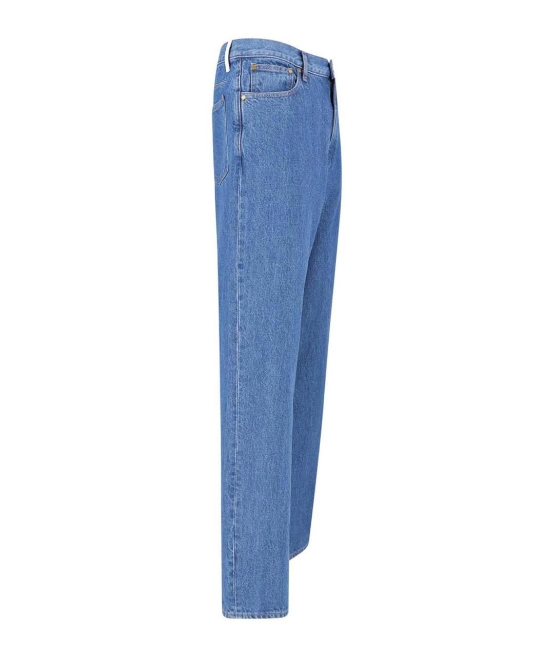 JIL SANDER Синие хлопковые прямые джинсы, фото 3