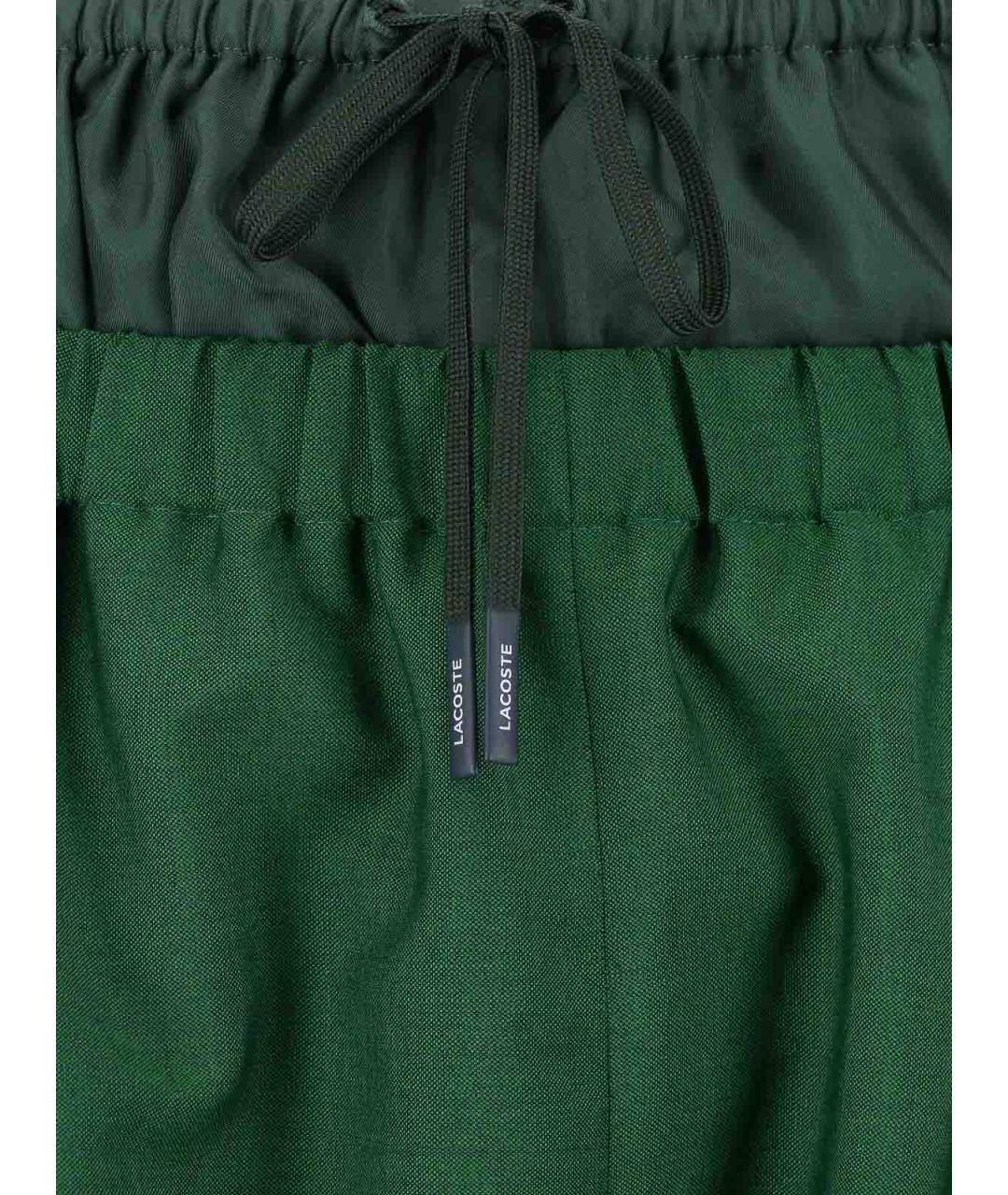 LACOSTE Зеленые шерстяные повседневные брюки, фото 5