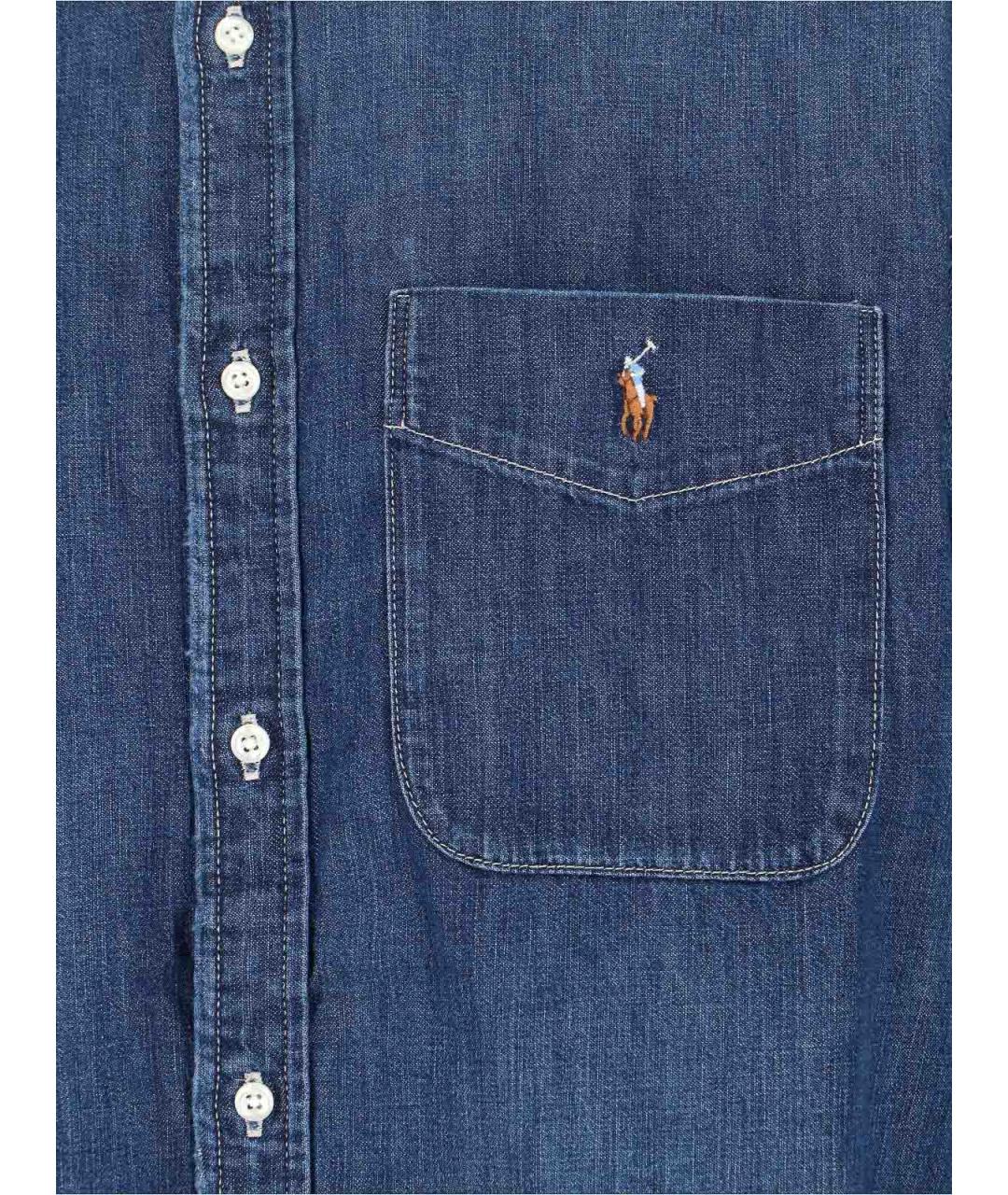 POLO RALPH LAUREN Синяя хлопковая рубашка, фото 3