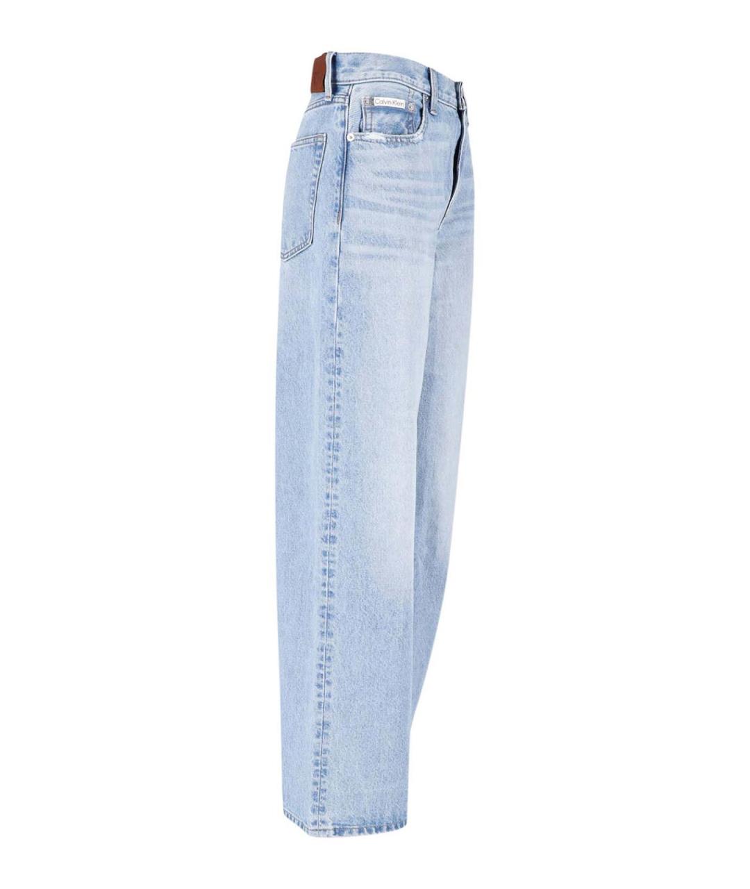 CALVIN KLEIN Голубые хлопковые джинсы клеш, фото 3