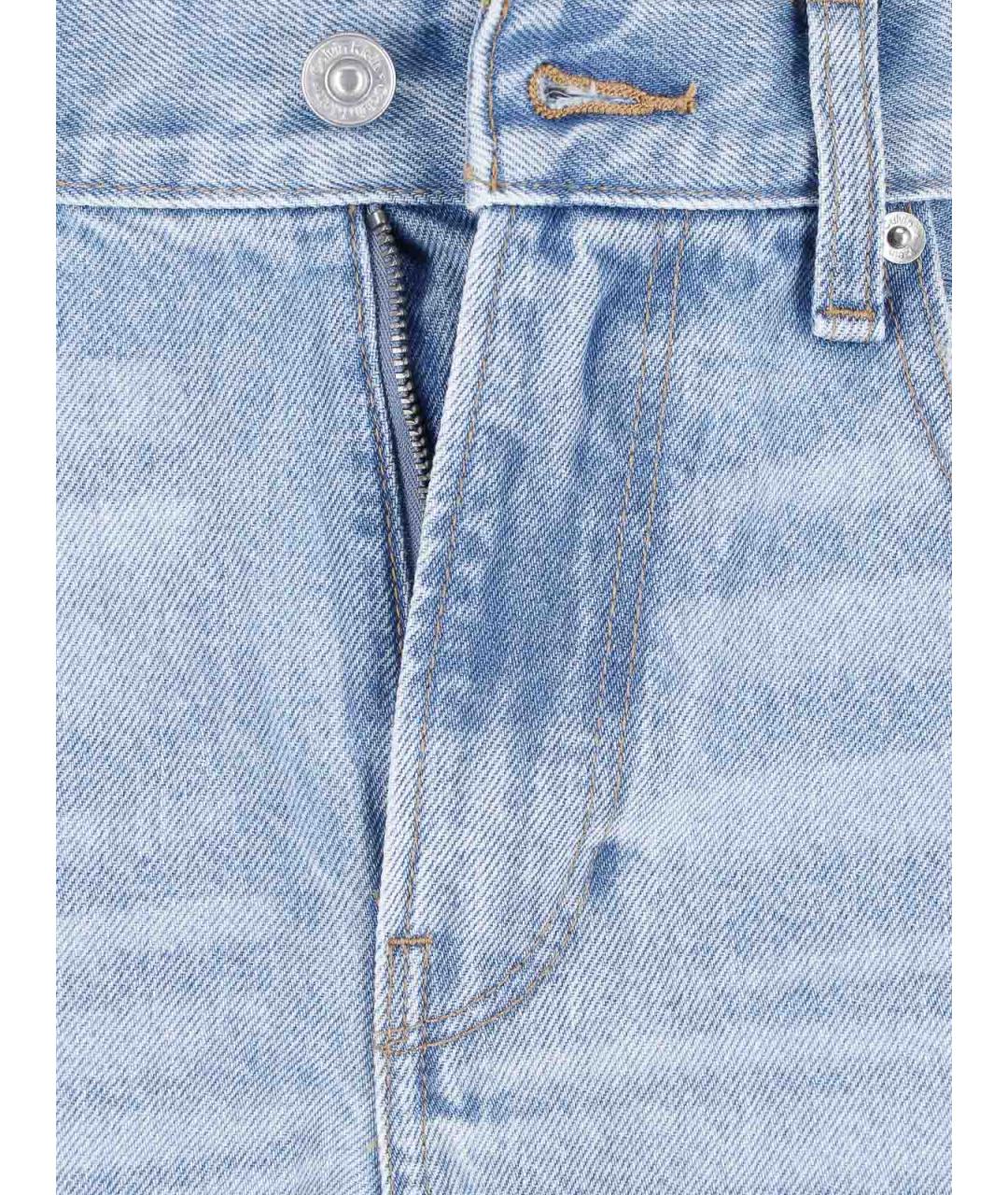 CALVIN KLEIN Голубые хлопковые джинсы клеш, фото 5
