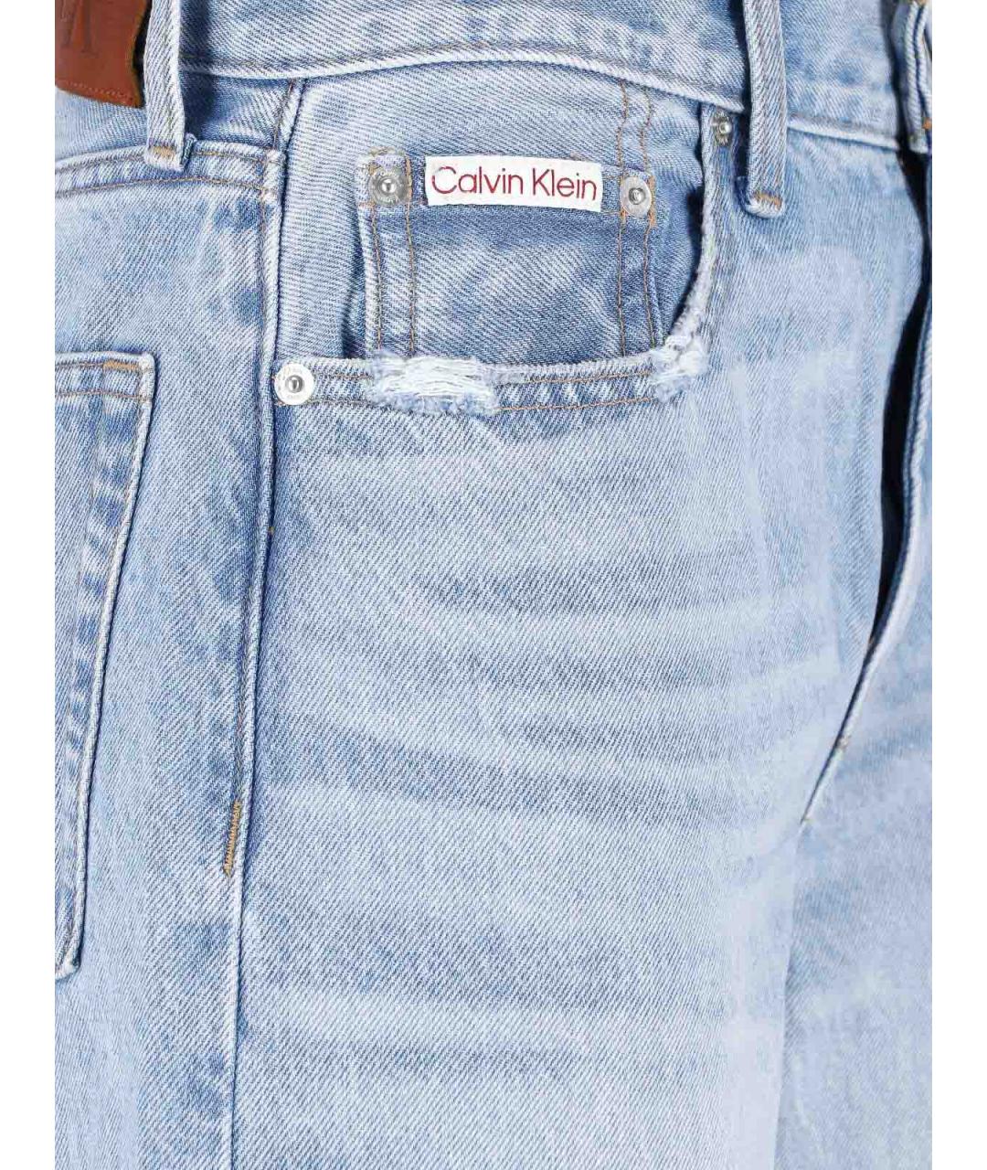 CALVIN KLEIN Голубые хлопковые джинсы клеш, фото 4