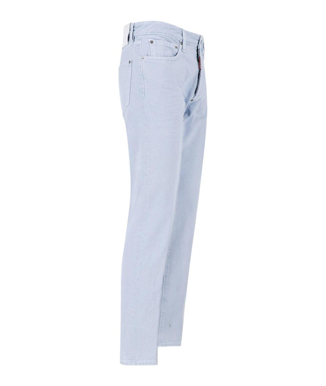 DSQUARED2 Голубые хлопковые прямые джинсы, фото 3