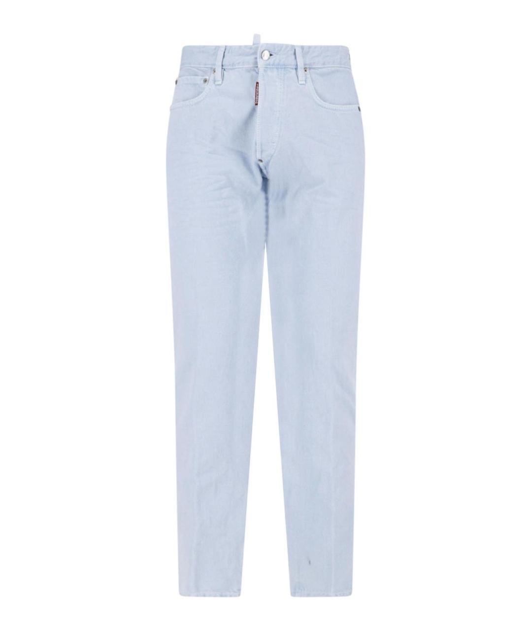 DSQUARED2 Голубые хлопковые прямые джинсы, фото 1