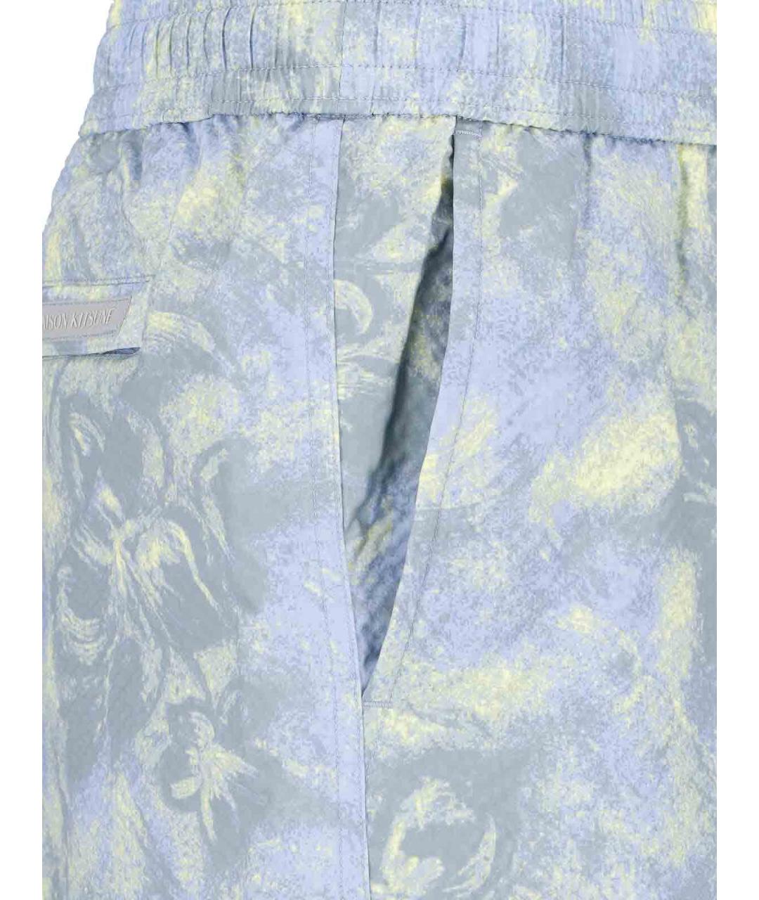 MAISON KITSUNE Голубые полиэстеровые шорты, фото 4