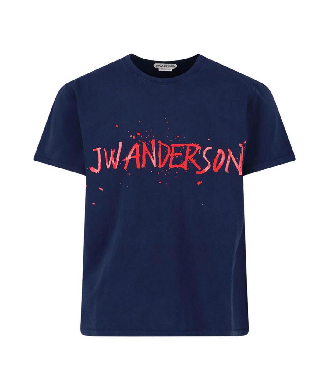 J.W.ANDERSON Синяя хлопковая футболка, фото 1