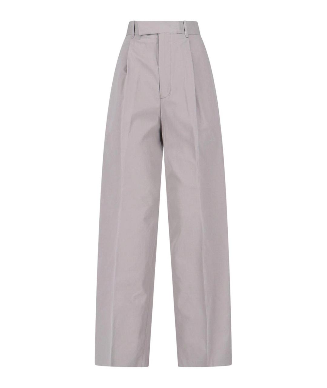 JIL SANDER Серые хлопковые прямые брюки, фото 1