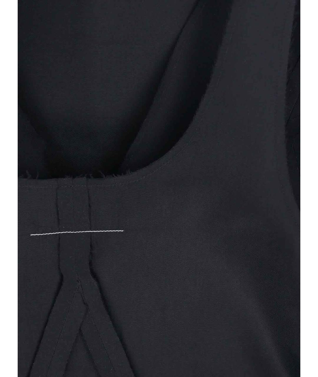 MM6 MAISON MARGIELA Черное вискозное повседневное платье, фото 4