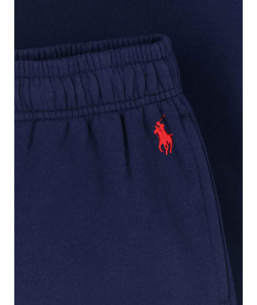 POLO RALPH LAUREN Синие хлопковые брюки широкие, фото 3