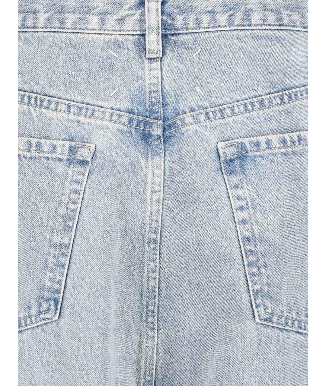 MAISON MARGIELA Голубые хлопковые шорты, фото 4