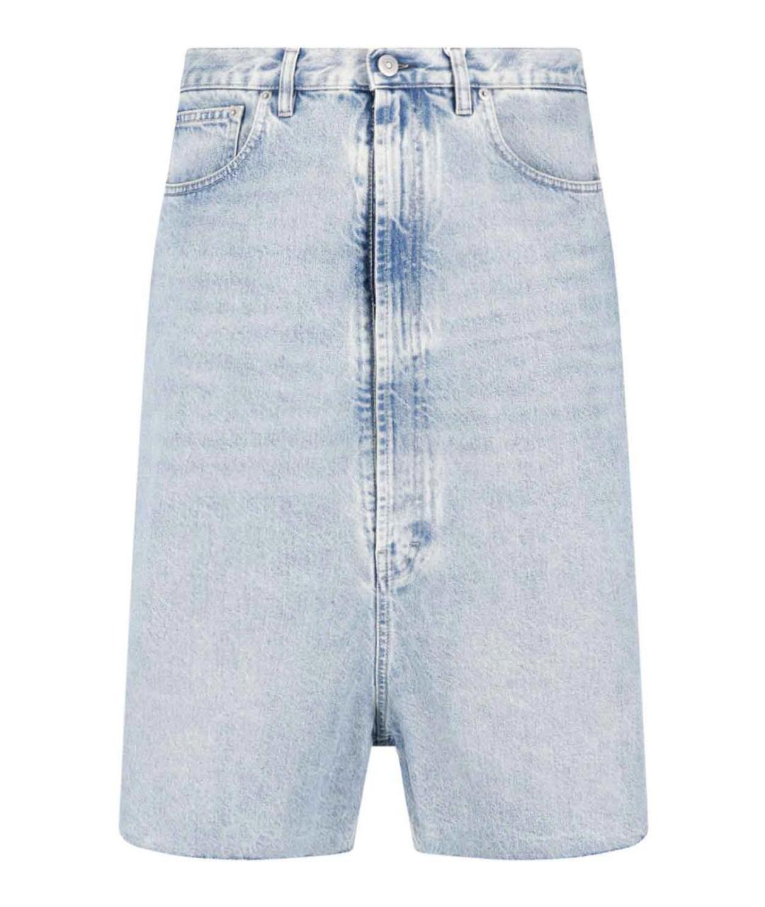 MAISON MARGIELA Голубые хлопковые шорты, фото 1