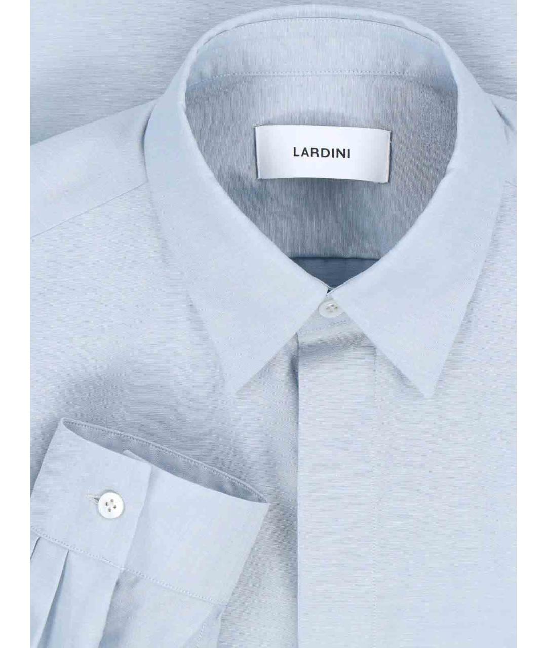LARDINI Голубая хлопковая классическая рубашка, фото 3