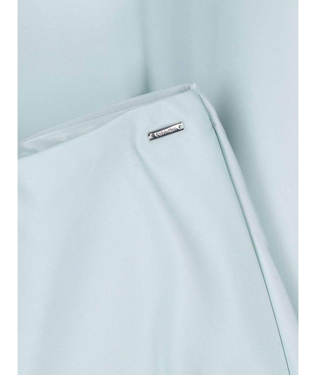 CALVIN KLEIN Голубая полиэстеровая юбка миди, фото 5