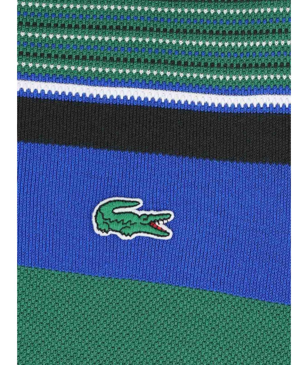 LACOSTE Зеленое хлопковое поло с коротким рукавом, фото 3