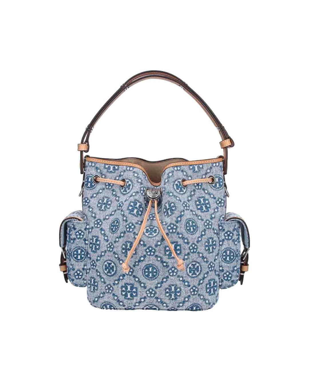 TORY BURCH Синяя хлопковая сумка через плечо, фото 1