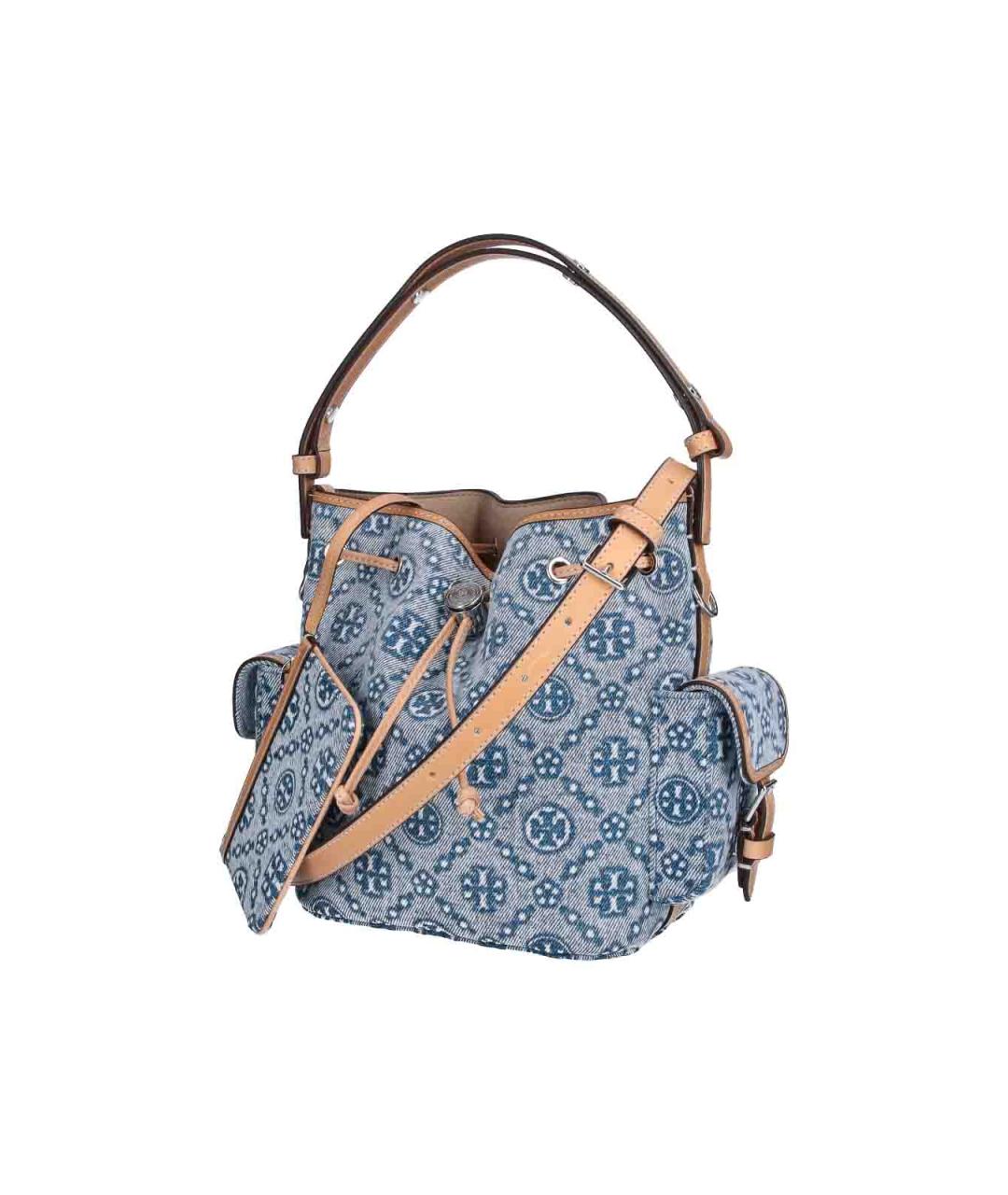 TORY BURCH Синяя хлопковая сумка через плечо, фото 2